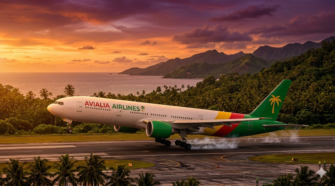 Avialia A350 ciudad costera